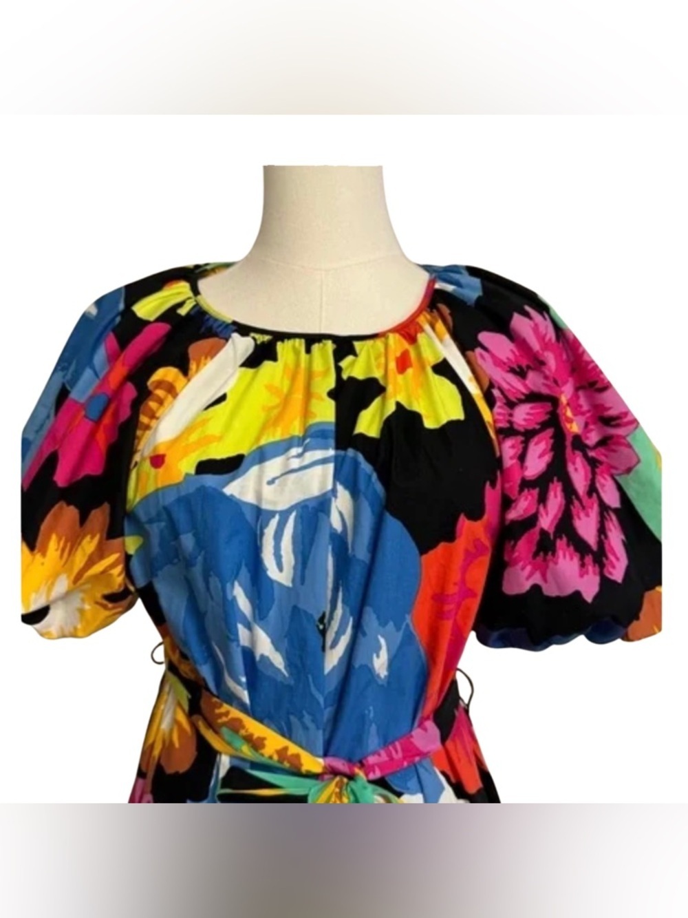 Christopher John Rogers x Target Floral High-Low Dress with Puff Sleeves Size S - Picture 3 of 8